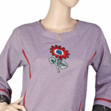 Women's Embroidered Kurti - Pupple, Women, Ready Kurtis, Chase Value, Chase Value