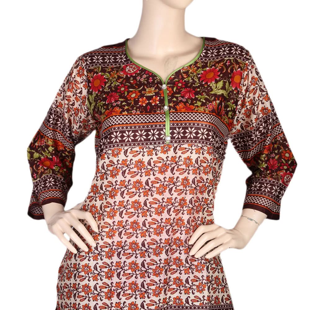 Women's Printed Lawn 2 Pcs Stitched Suit - Multi, Women, Shalwar Suits, Chase Value, Chase Value