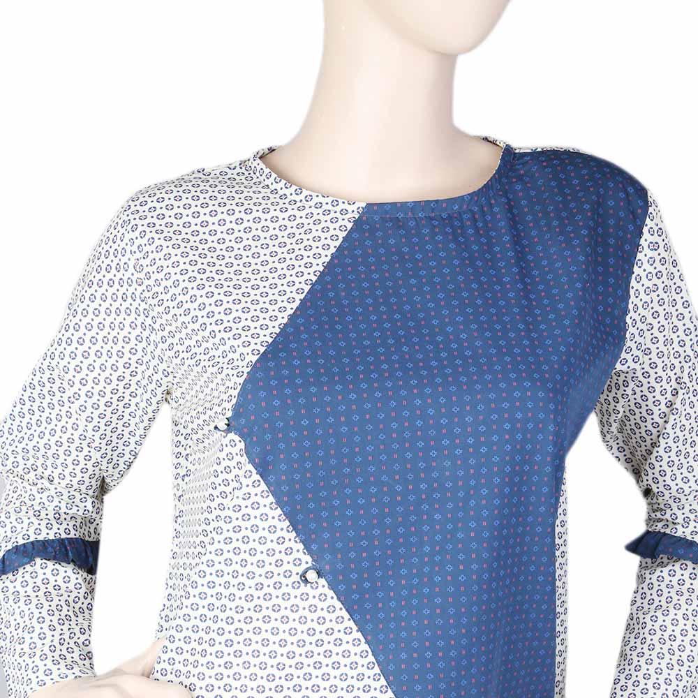 Women's Cotton Kurti - Navy Blue & Fawn, Women's Fashion, Chase Value, Chase Value