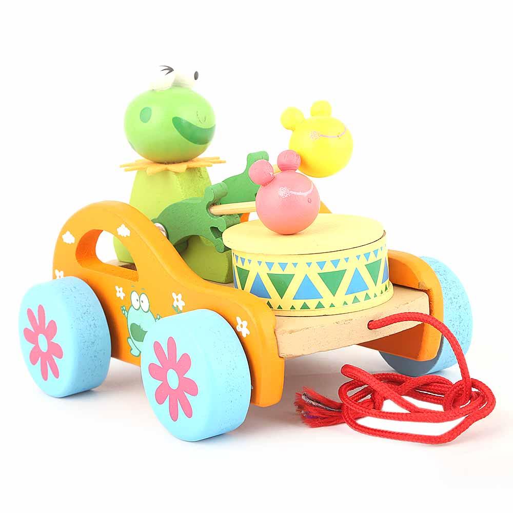Wooden Car - Orange, Kids, Non-Remote Control, Chase Value, Chase Value