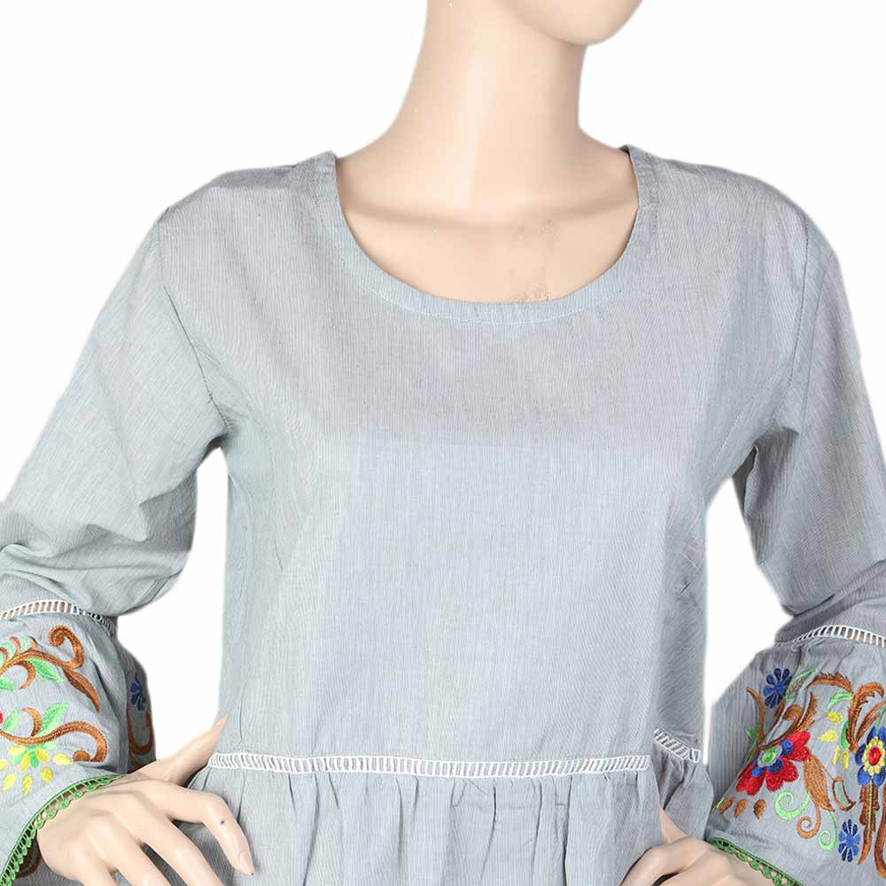 Women's Pleated Western Top - Grey, Women, T-Shirts And Tops, Chase Value, Chase Value
