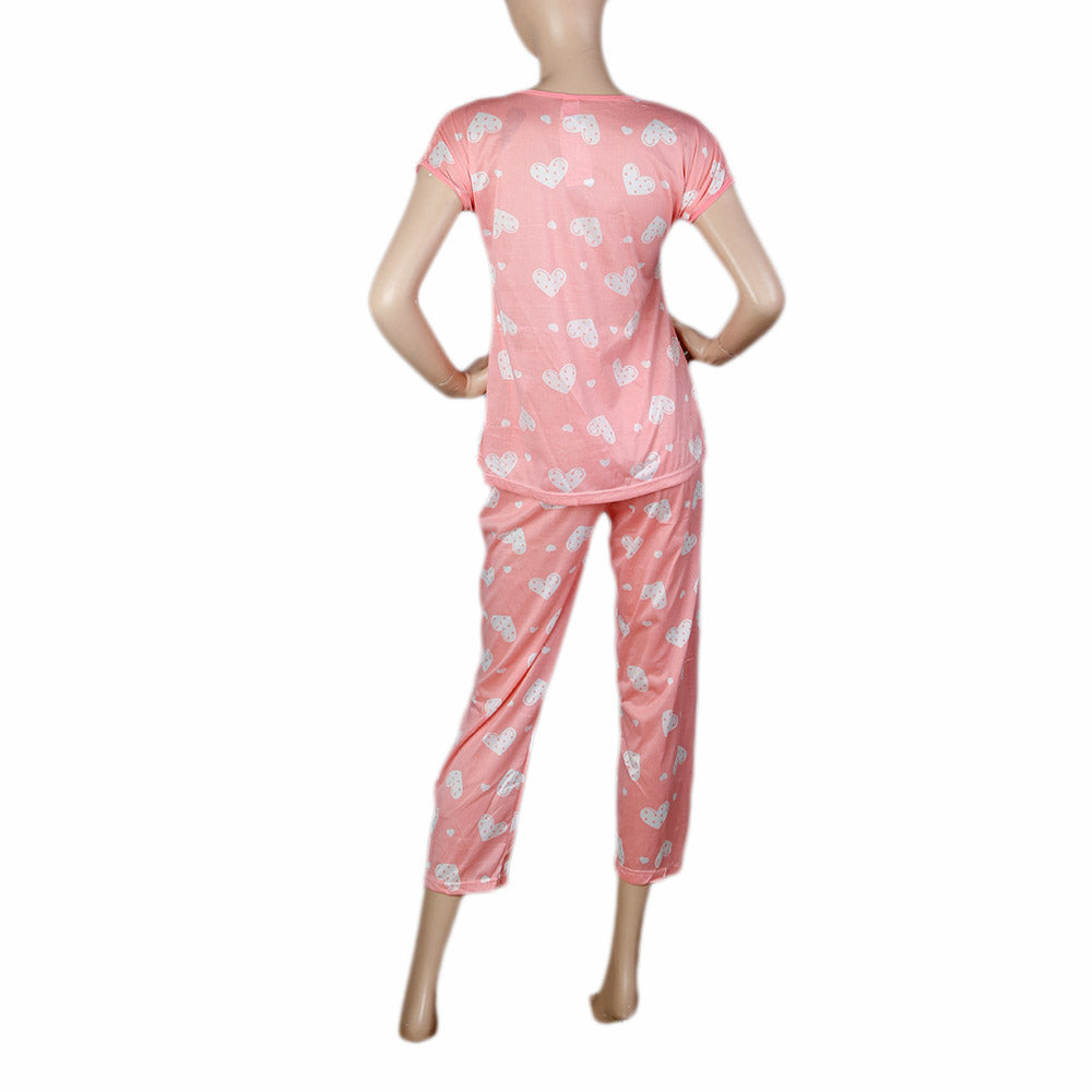 Women's 2 Piece Night Suit - Dark Pink, Women, Night Suit, Chase Value, Chase Value