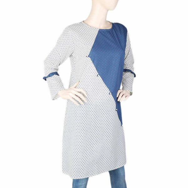 Women's Cotton Kurti - Navy Blue & Fawn, Women's Fashion, Chase Value, Chase Value