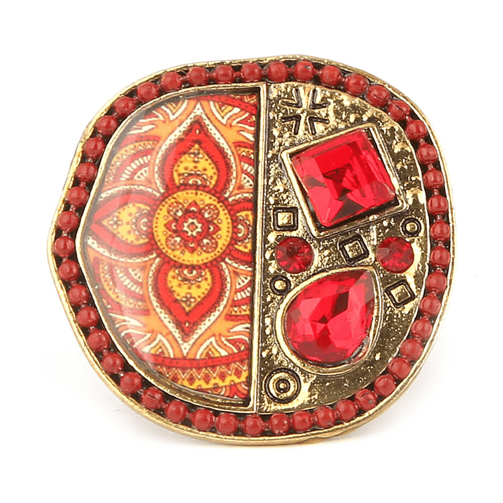 Women's Fancy Stone Ring - Golden - Red - test-store-for-chase-value