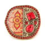 Women's Fancy Stone Ring - Golden - Red - test-store-for-chase-value