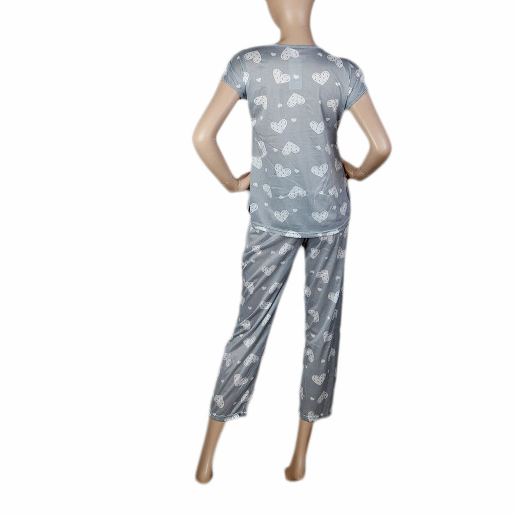 Women's 2 Piece Night Suit - Grey, Women, Night Suit, Chase Value, Chase Value