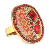 Women's Fancy Stone Ring - Golden - Red - test-store-for-chase-value