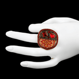 Women's Fancy Stone Ring - Golden - Red - test-store-for-chase-value