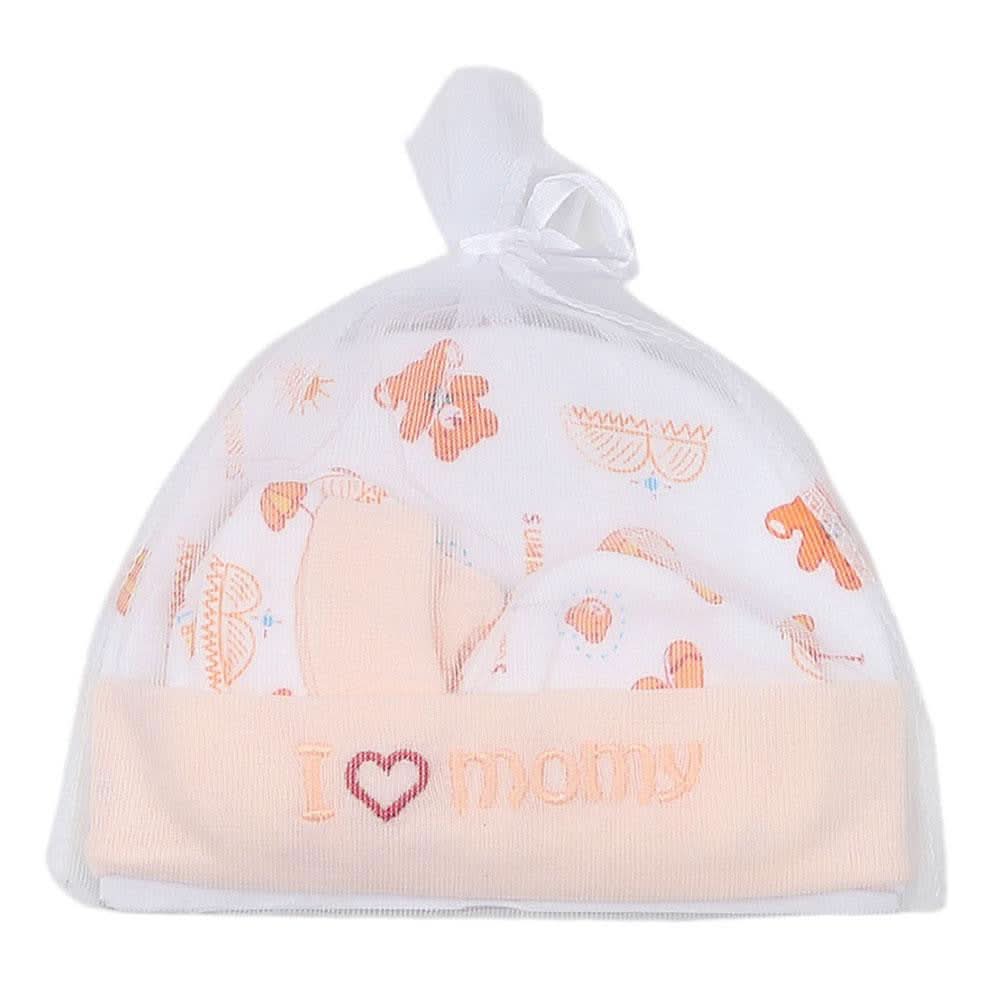 Newborn Cap Set 3 Pcs - Peach - test-store-for-chase-value