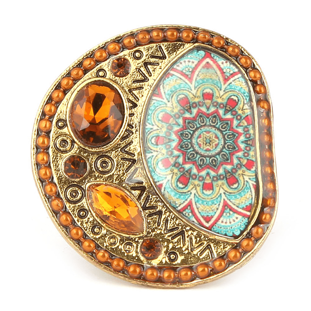 Women's Fancy Stone Ring - Golden - Mustard - test-store-for-chase-value