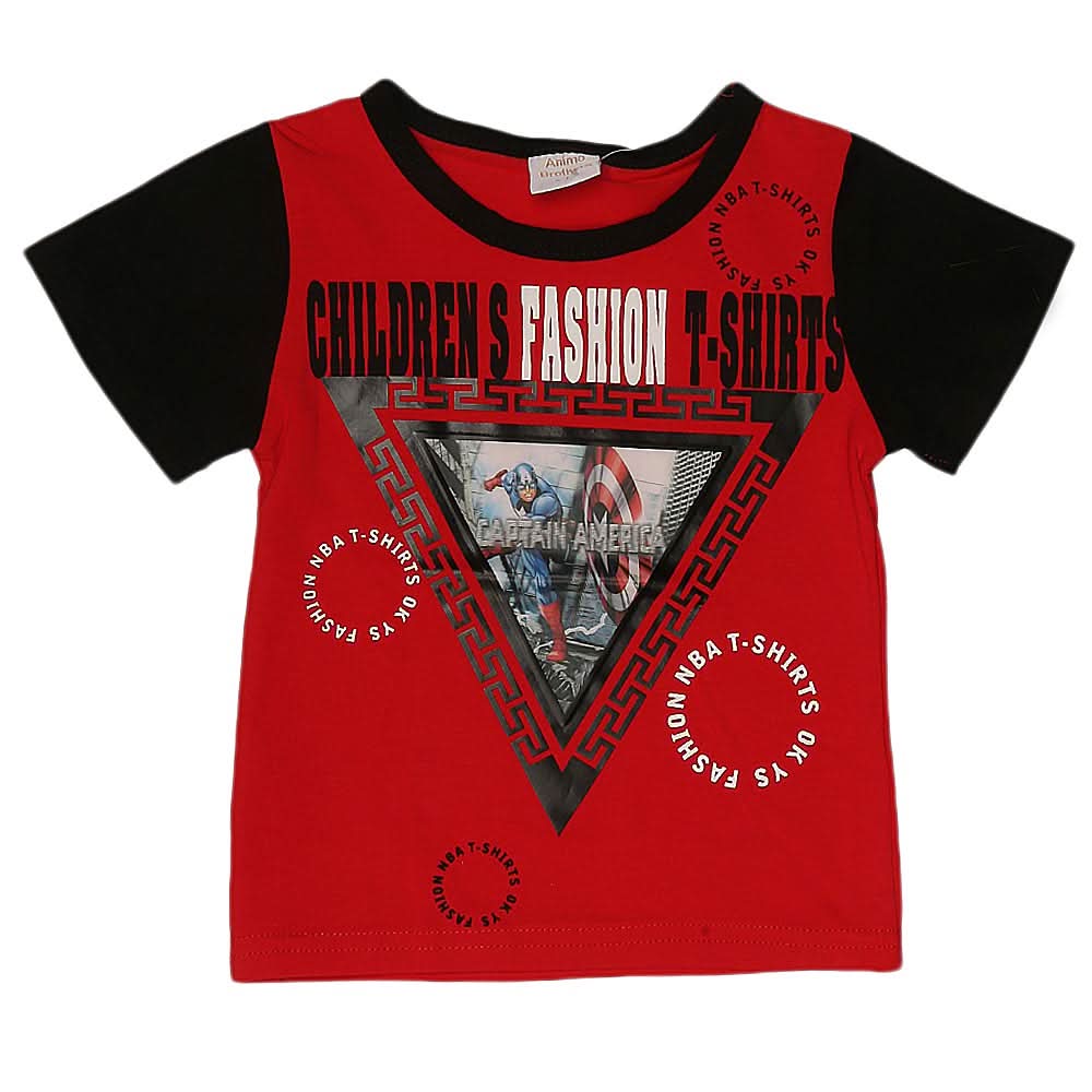 Boys Half Sleeves T-Shirt - Red, Kids, Boys T-Shirts, Chase Value, Chase Value