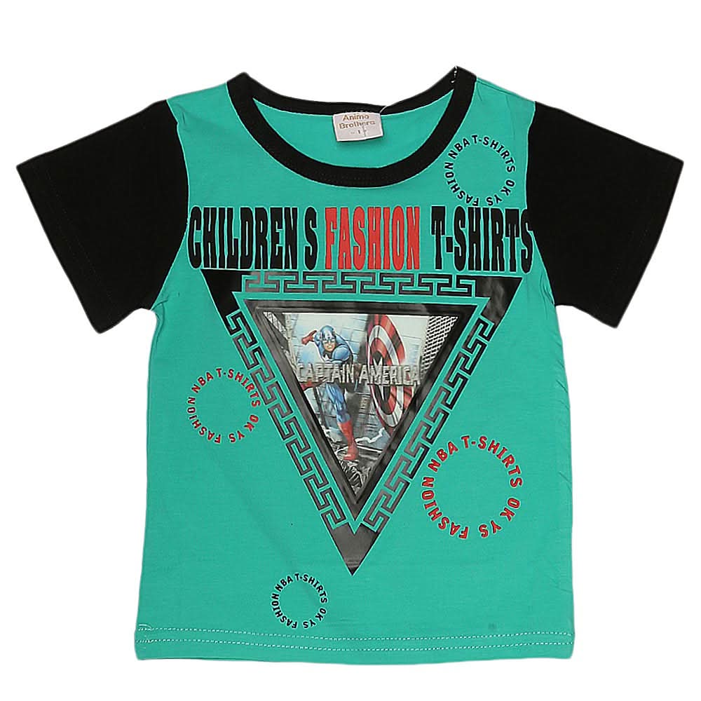 Boys Half Sleeves T-Shirt - Sea Green, Kids, Boys T-Shirts, Chase Value, Chase Value