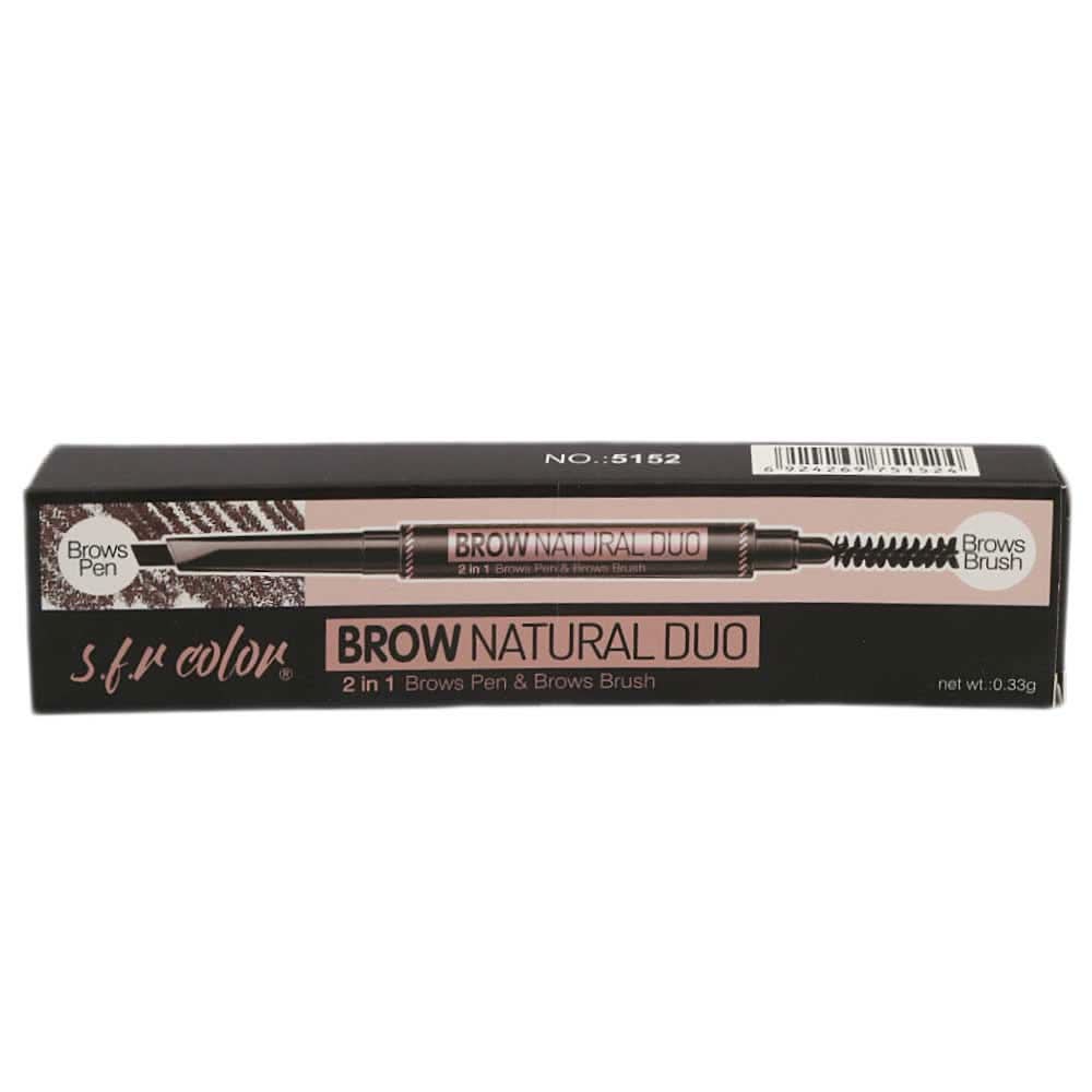 S.F.R Color 2IN1 Brow Pen+Brow Brush - Chocolate 120, Beauty & Personal Care, Brushes And Applicators, Chase Value, Chase Value
