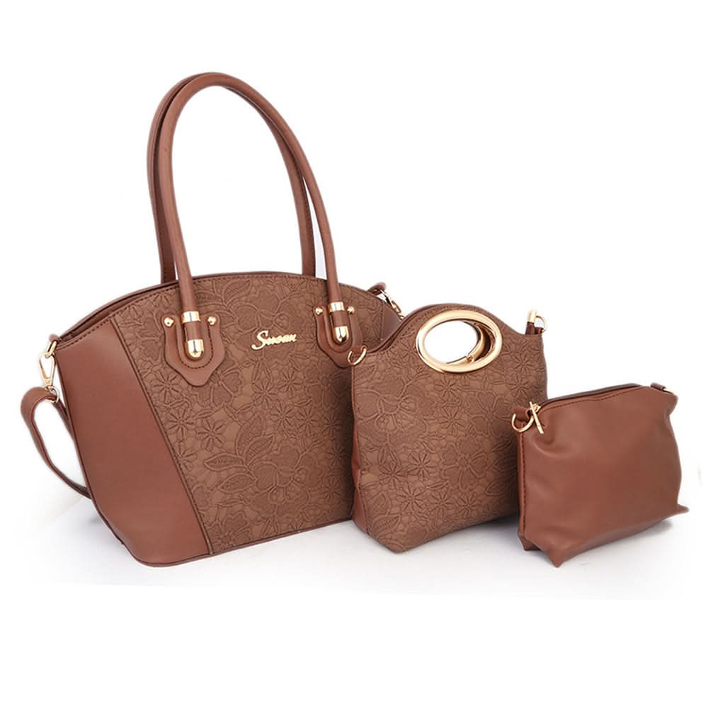 Women's Handbag 3Pcs  52007 - Coffee, Women, Bags, Chase Value, Chase Value