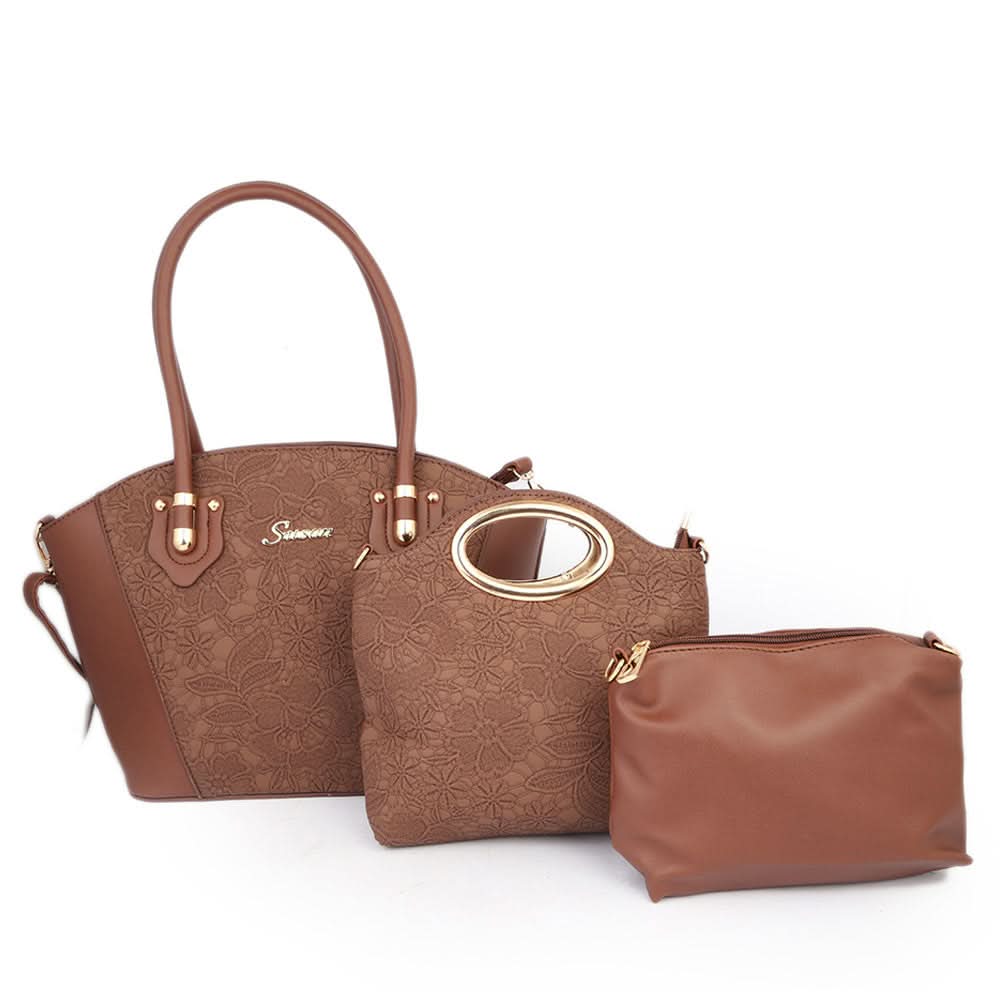 Women's Handbag 3Pcs  52007 - Coffee, Women, Bags, Chase Value, Chase Value