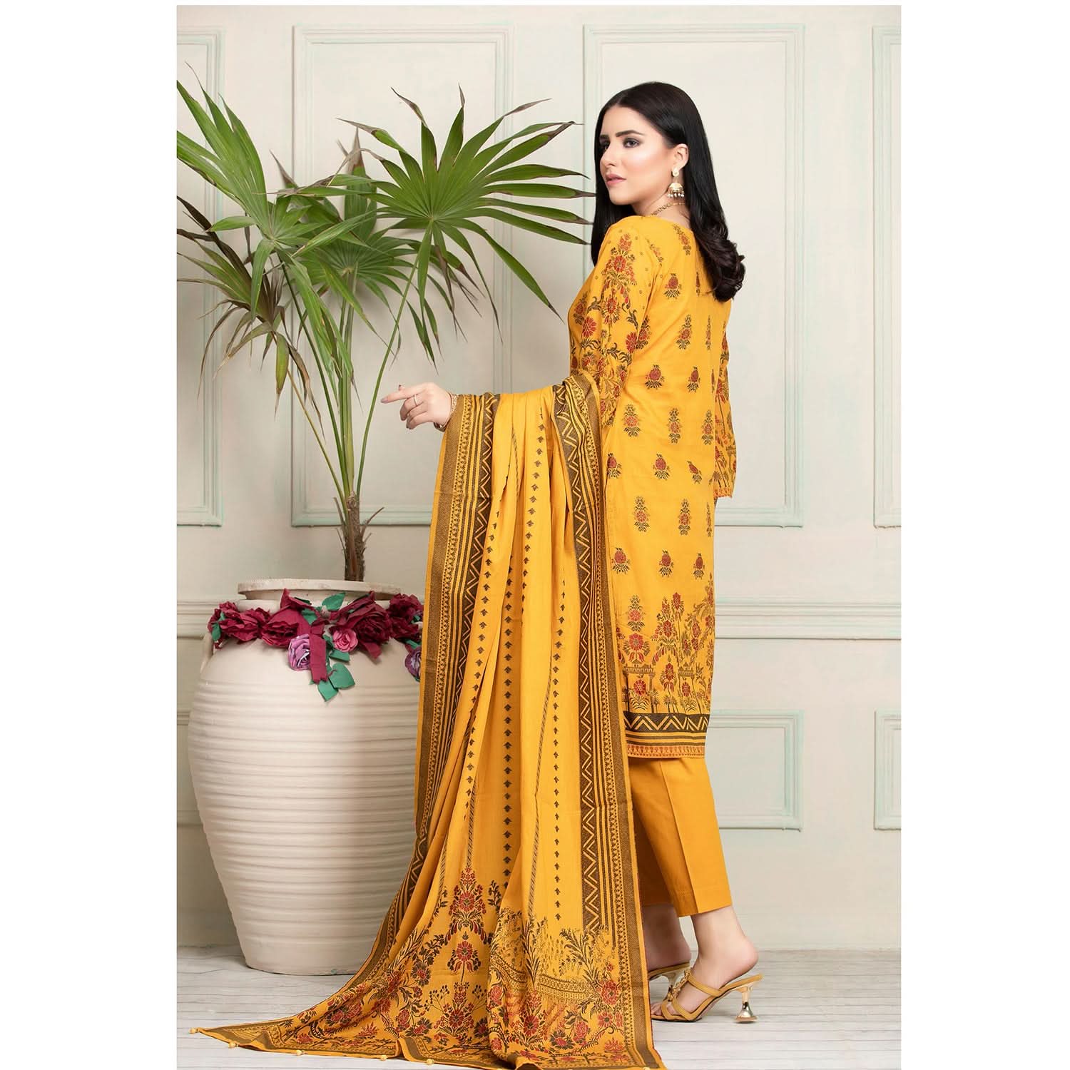 Ruhi Jacquard Banarsi 3 Pcs Un-Stitched Suit - 1, Women, 3Pcs Shalwar Suit, Rana Arts, Chase Value