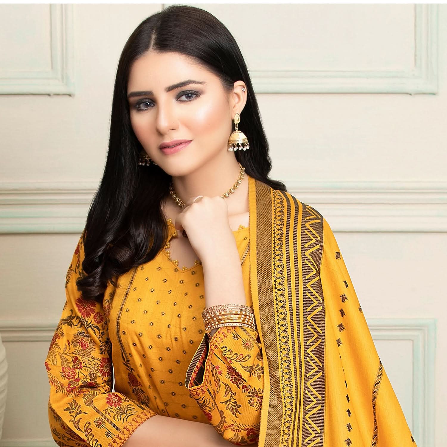 Ruhi Jacquard Banarsi 3 Pcs Un-Stitched Suit - 1, Women, 3Pcs Shalwar Suit, Rana Arts, Chase Value