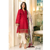 Noor Jahan Bareeze Chikan Kari 3 Pcs Un-Stitched Suit - 2, Women, 3Pcs Shalwar Suit, Noor Jahan, Chase Value