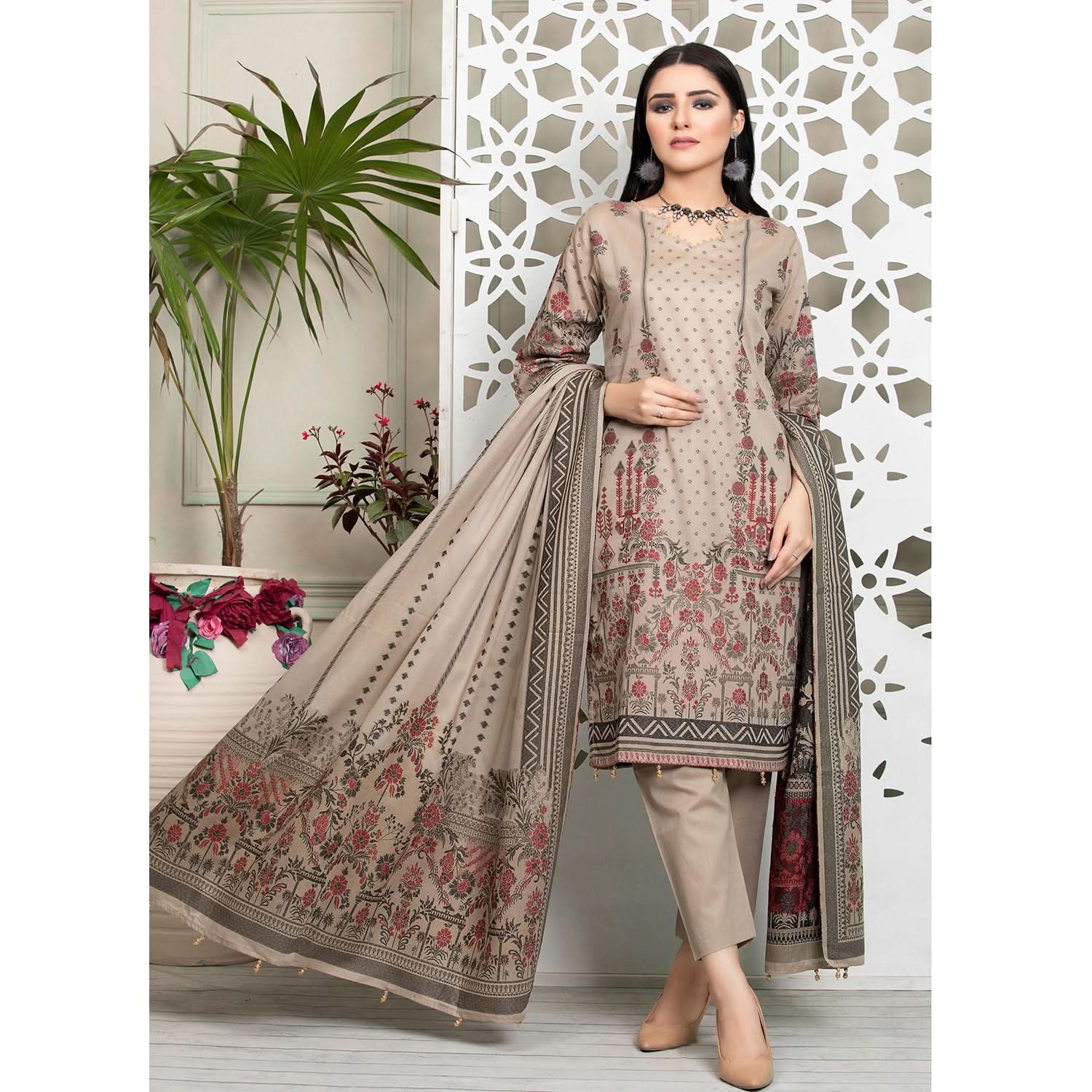 Ruhi Jacquard Banarsi 3 Pcs Un-Stitched Suit - 4, Women, 3Pcs Shalwar Suit, Rana Arts, Chase Value