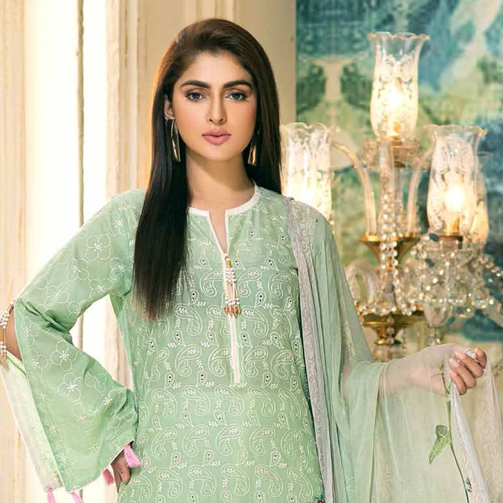Noor Jahan Bareeze Chikan Kari 3 Pcs Un-Stitched Suit - 7, Women, 3Pcs Shalwar Suit, Noor Jahan, Chase Value