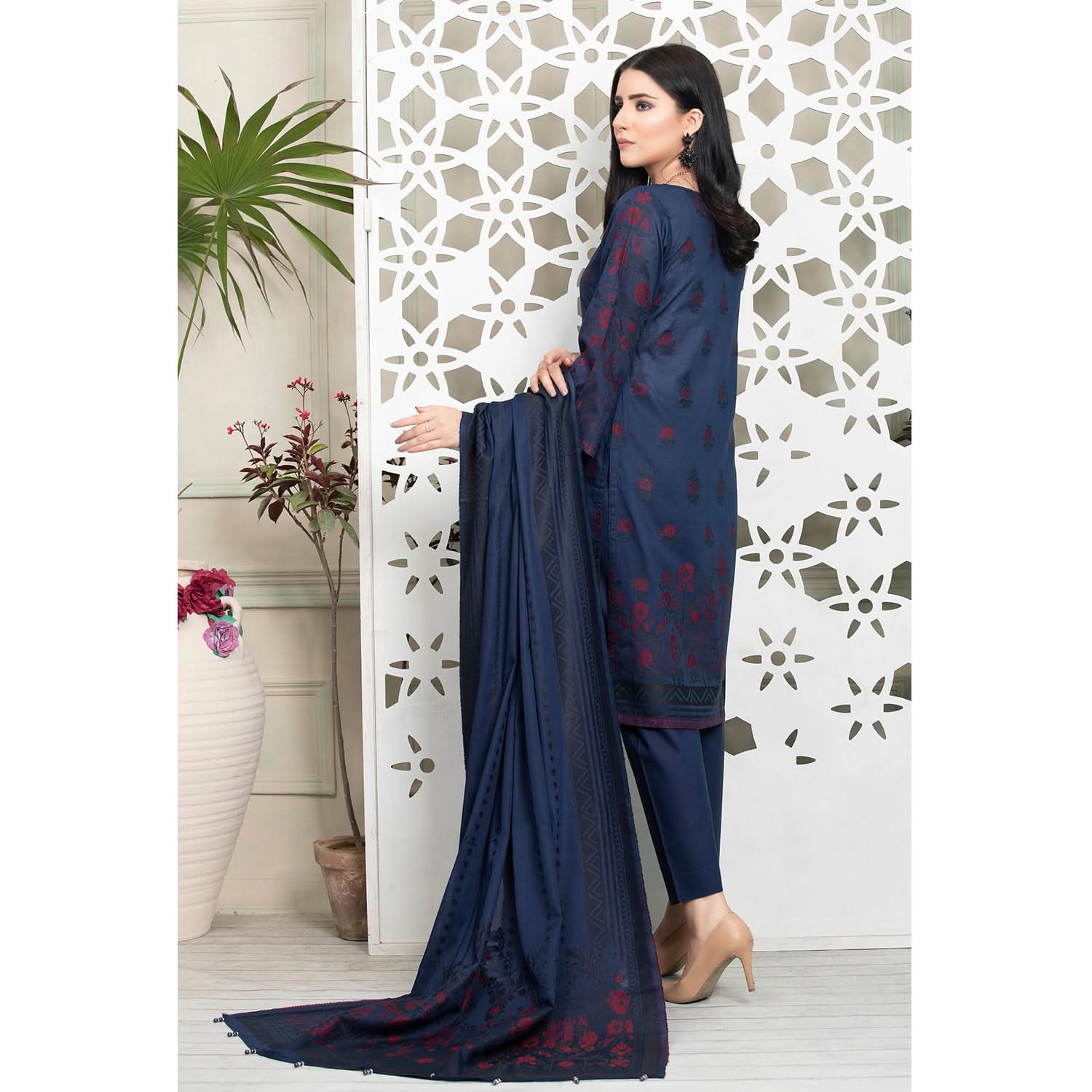 Ruhi Jacquard Banarsi 3 Pcs Un-Stitched Suit - 7, Women, 3Pcs Shalwar Suit, Rana Arts, Chase Value