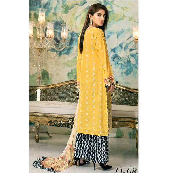 Noor Jahan Bareeze Chikan Kari 3 Pcs Un-Stitched Suit - 8, Women, 3Pcs Shalwar Suit, Noor Jahan, Chase Value
