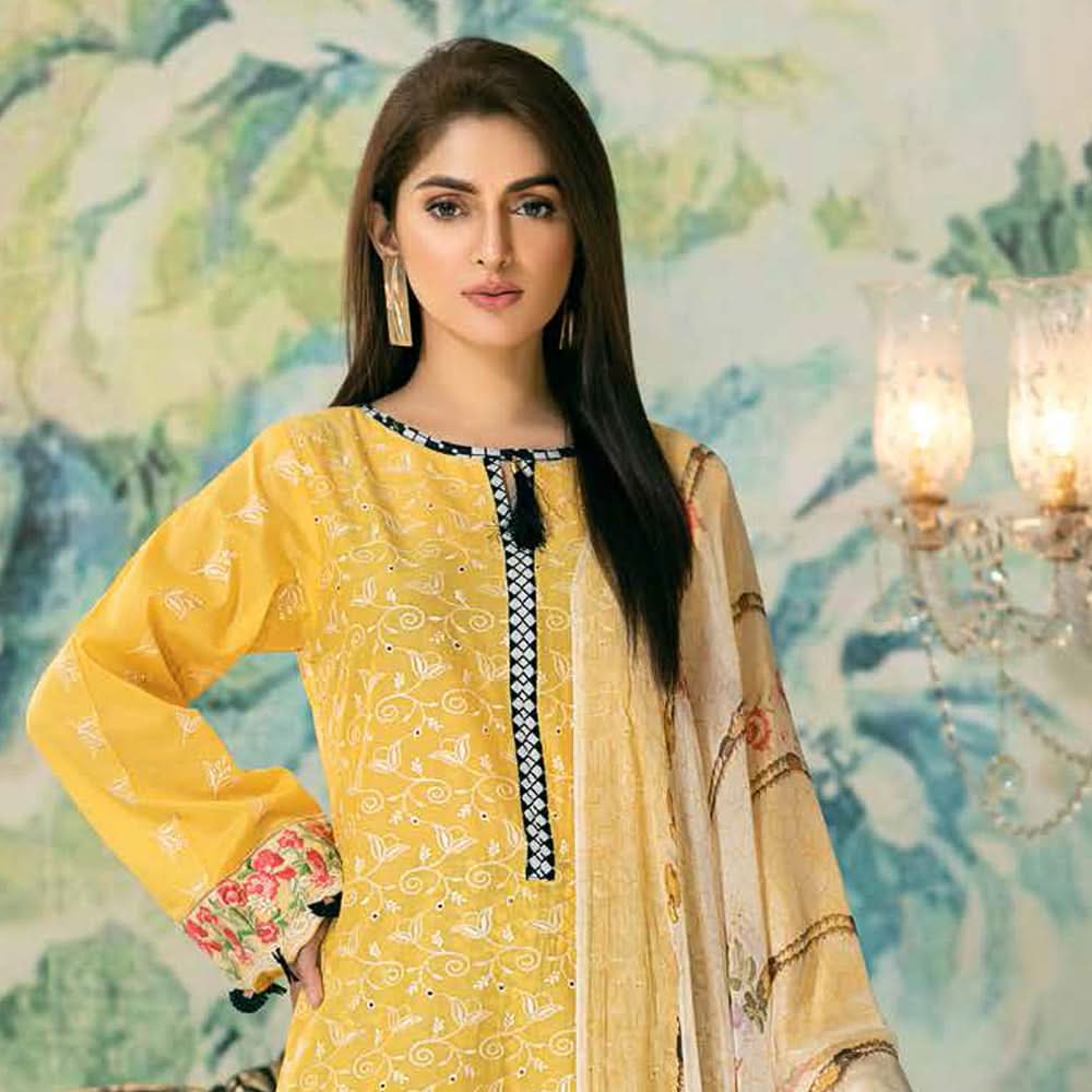 Noor Jahan Bareeze Chikan Kari 3 Pcs Un-Stitched Suit - 8, Women, 3Pcs Shalwar Suit, Noor Jahan, Chase Value