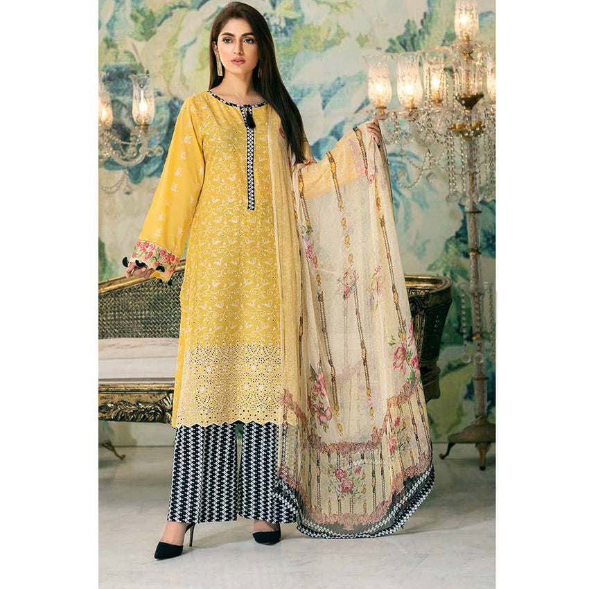 Noor Jahan Bareeze Chikan Kari 3 Pcs Un-Stitched Suit - 8, Women, 3Pcs Shalwar Suit, Noor Jahan, Chase Value