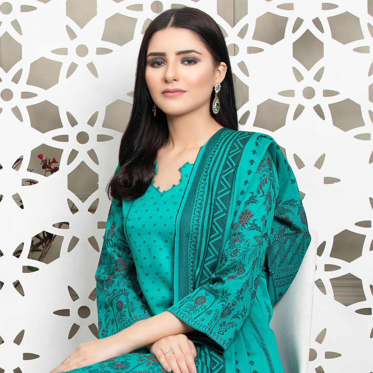 Ruhi Jacquard Banarsi 3 Pcs Un-Stitched Suit - 9, Women, 3Pcs Shalwar Suit, Rana Arts, Chase Value