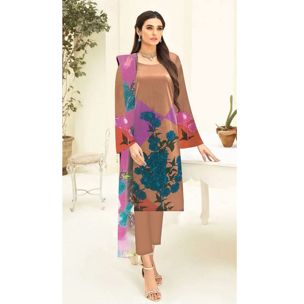 Noor Jahan Anmol Printed Lawn 2 Pcs Un-Stitched Suit - 3-B, Women, 2Pcs Shalwar Suit, Rana Arts, Chase Value