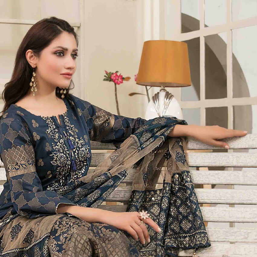 Expression Of Love Embroidered Jacquard 3 Pcs Un-Stitched Suit - 1141, Women, 3Pcs Shalwar Suit, Tawakkal Fabrics, Chase Value