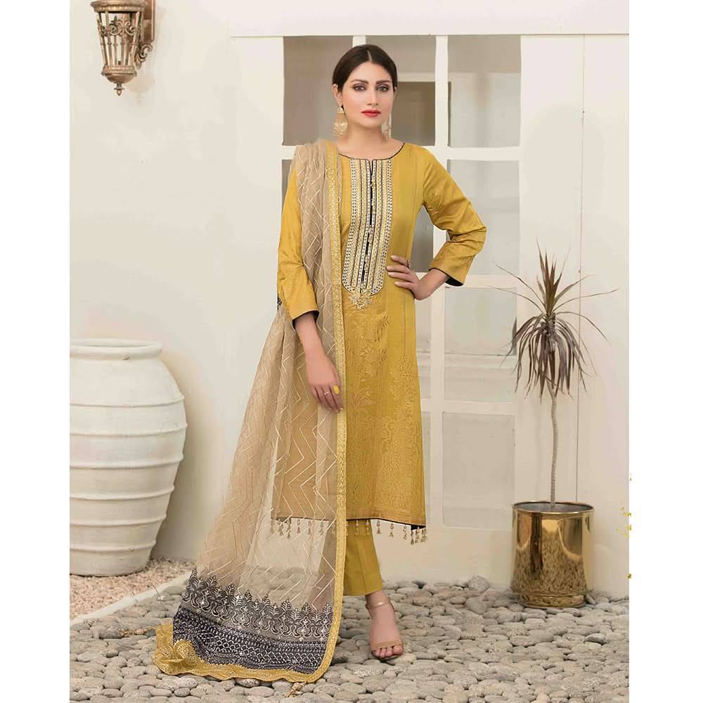 Expression Of Love Embroidered Jacquard 3 Pcs Un-Stitched Suit - 1143, Women, 3Pcs Shalwar Suit, Tawakkal Fabrics, Chase Value