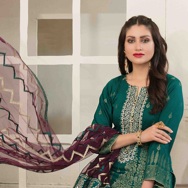 Expression Of Love Embroidered Jacquard 3 Pcs Un-Stitched Suit - 1146, Women, 3Pcs Shalwar Suit, Tawakkal Fabrics, Chase Value