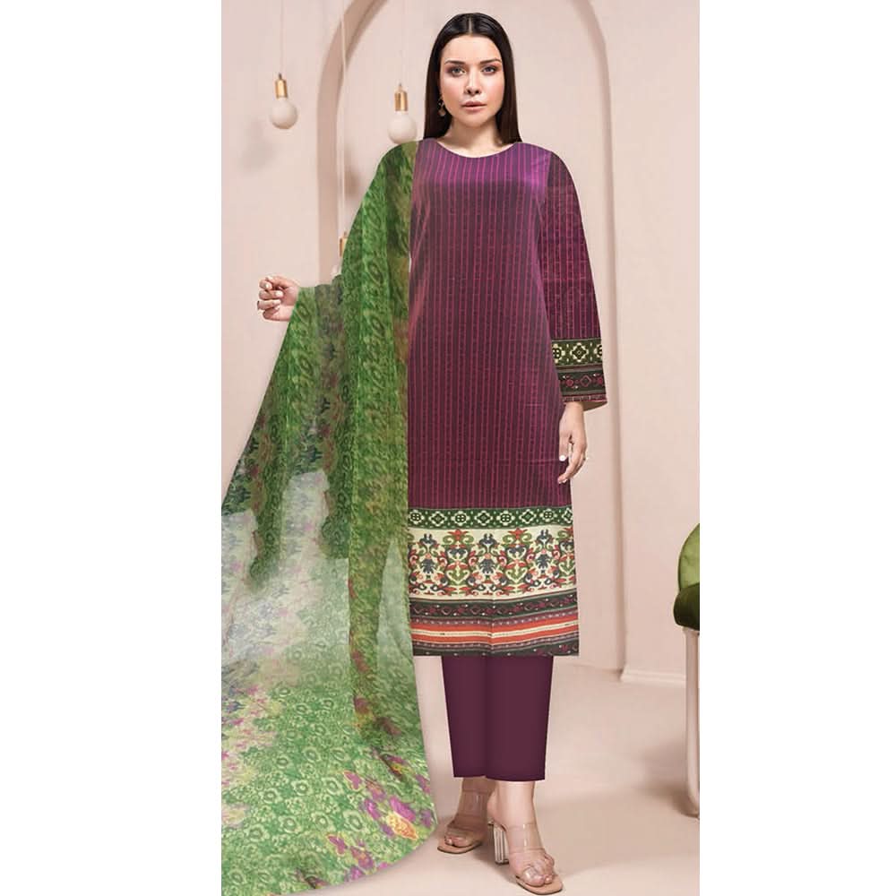 Noor Jahan Anmol Printed Lawn 2 Pcs Un-Stitched Suit - 4-A, Women, 2Pcs Shalwar Suit, Rana Arts, Chase Value