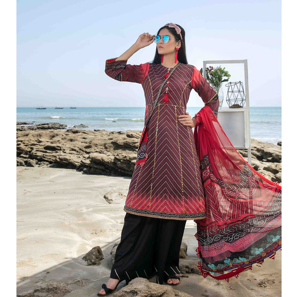 RAYS OF THE SUN Chundri Lawn 3 Pcs Un-Stitched Suit - 1275, Women, 3Pcs Shalwar Suit, Tawakkal Fabrics, Chase Value