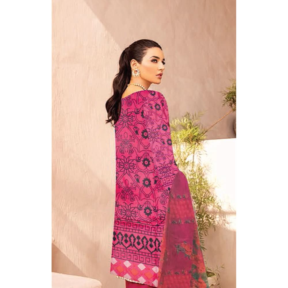 Noor Jahan Anmol Printed Lawn 3 Pcs Un-Stitched Suit - 8-A, Women, 3Pcs Shalwar Suit, Rana Arts, Chase Value