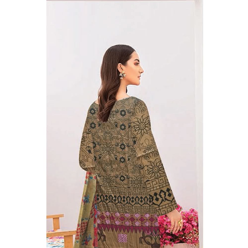 Noor Jahan Anmol Printed Lawn 3 Pcs Un-Stitched Suit - 8-B, Women, 3Pcs Shalwar Suit, Rana Arts, Chase Value