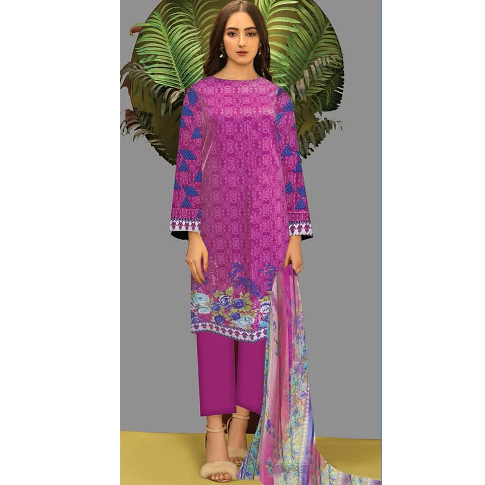Noor Jahan Anmol Printed Lawn 3 Pcs Un-Stitched Suit - 9-B, Women, 3Pcs Shalwar Suit, Rana Arts, Chase Value