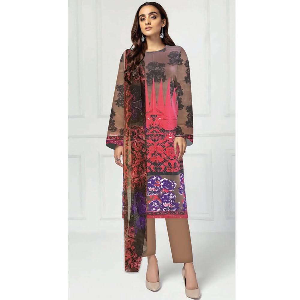 Noor Jahan Anmol Printed Lawn 3 Pcs Un-Stitched Suit - 10-A, Women, 3Pcs Shalwar Suit, Rana Arts, Chase Value