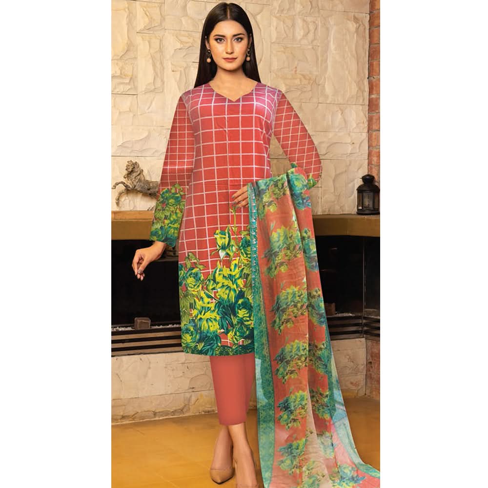 Noor Jahan Anmol Printed Lawn 3 Pcs Un-Stitched Suit - 1-B, Women, 3Pcs Shalwar Suit, Rana Arts, Chase Value