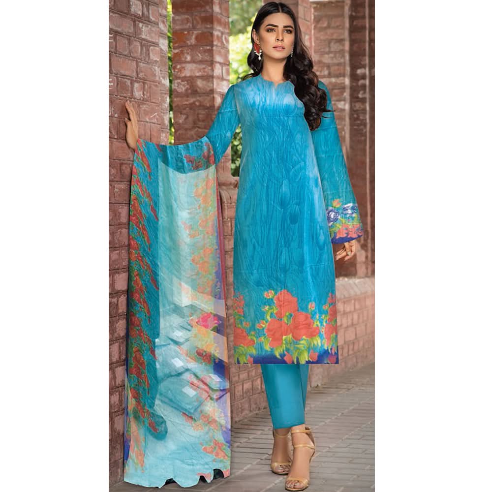 Noor Jahan Anmol Printed Lawn 3 Pcs Un-Stitched Suit - 2-B, Women, 3Pcs Shalwar Suit, Rana Arts, Chase Value