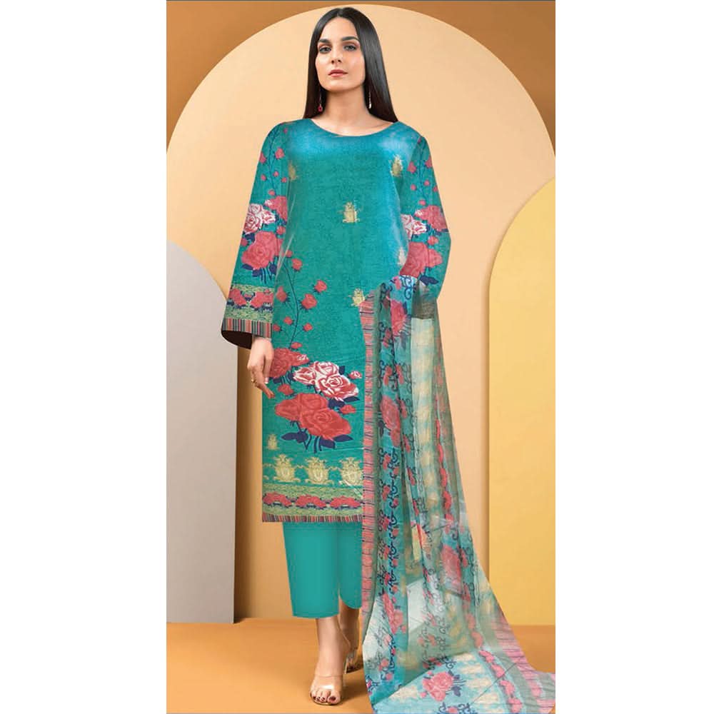Noor Jahan Anmol Printed Lawn 3 Pcs Un-Stitched Suit - 3-A, Women, 3Pcs Shalwar Suit, Rana Arts, Chase Value