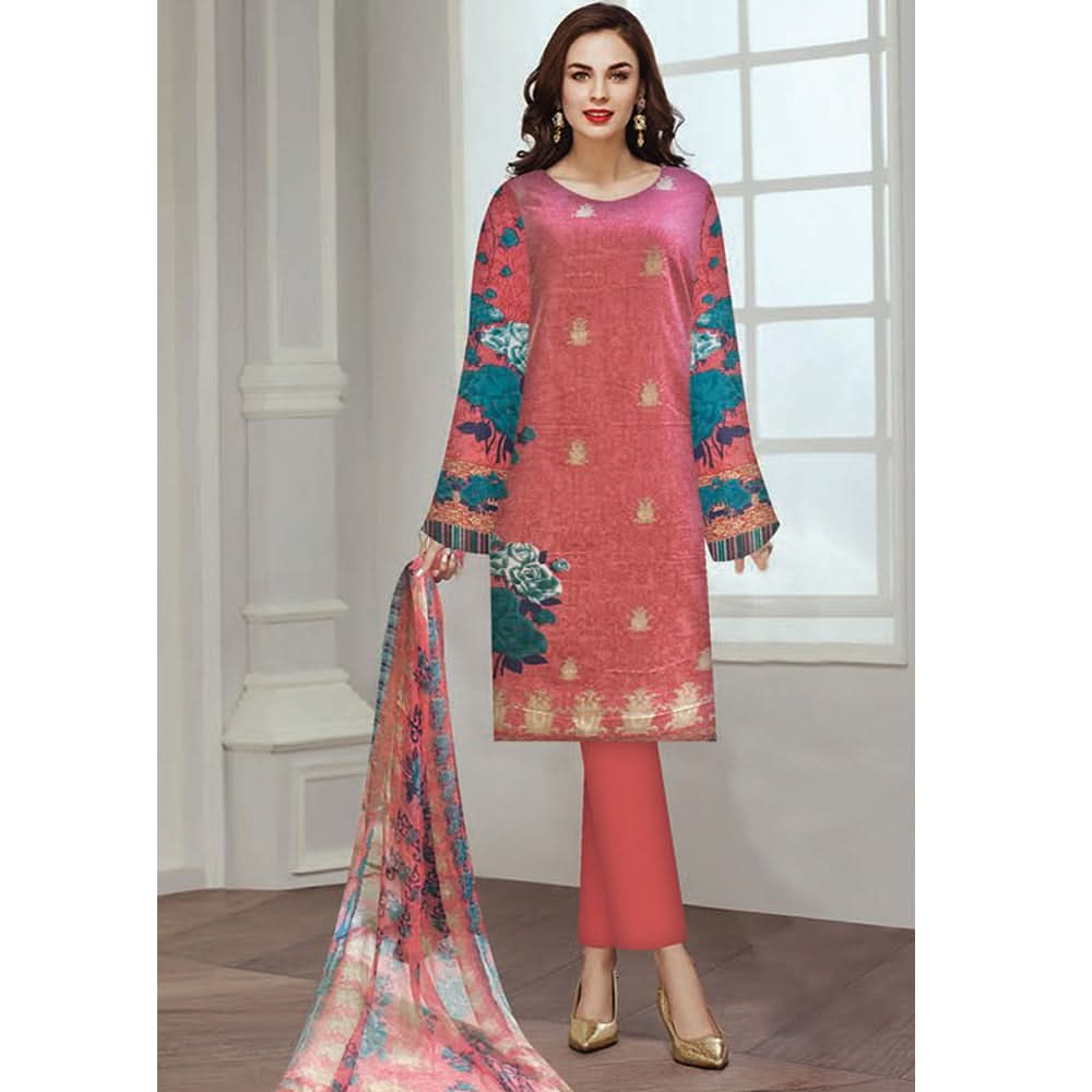 Noor Jahan Anmol Printed Lawn 3 Pcs Un-Stitched Suit - 3-B, Women, 3Pcs Shalwar Suit, Rana Arts, Chase Value