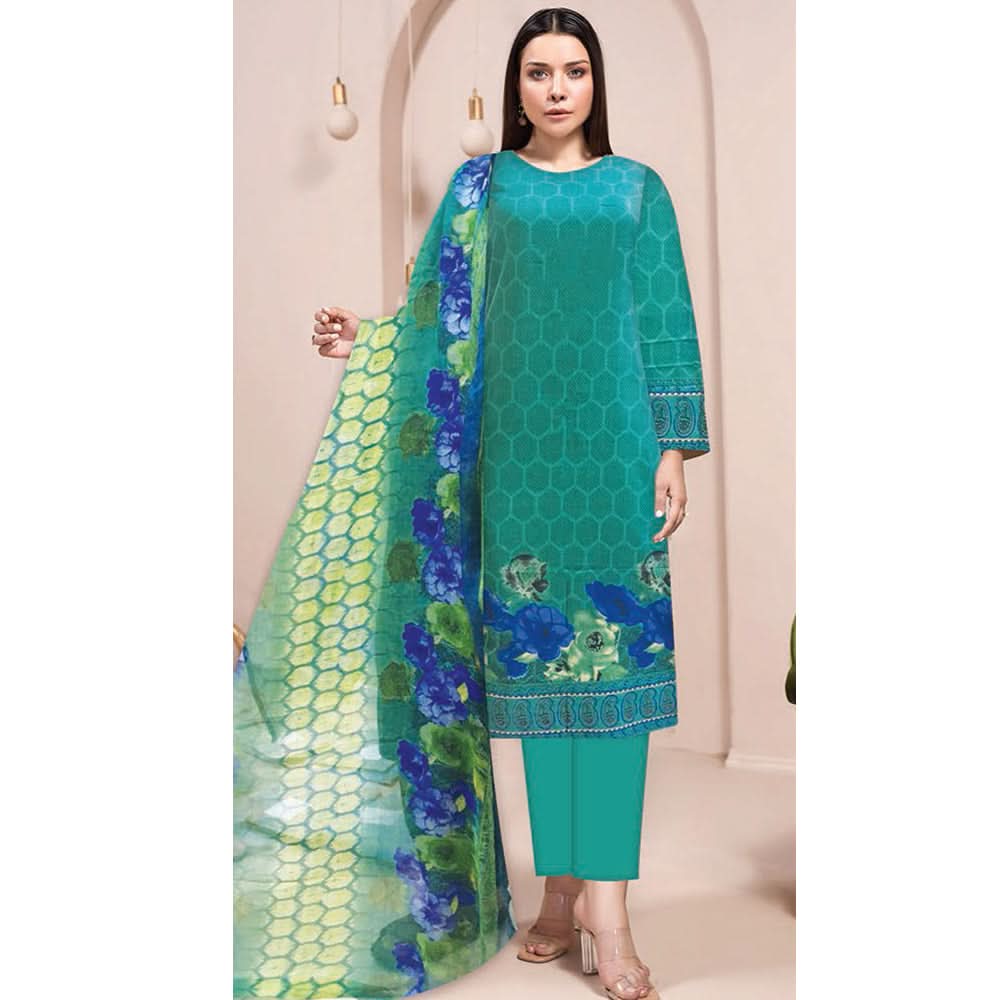 Noor Jahan Anmol Printed Lawn 3 Pcs Un-Stitched Suit - 4-A, Women, 3Pcs Shalwar Suit, Rana Arts, Chase Value