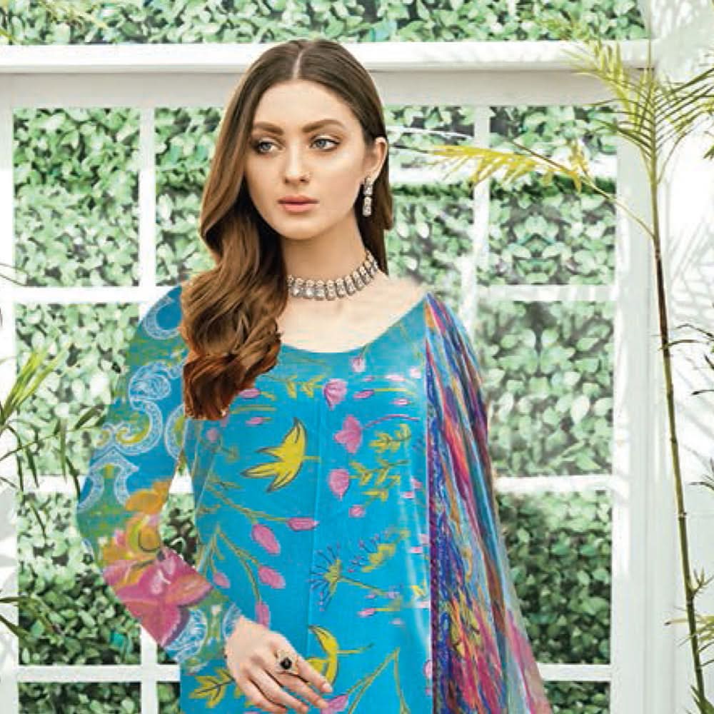 Noor Jahan Anmol Printed Lawn 3 Pcs Un-Stitched Suit - 5-B, Women, 3Pcs Shalwar Suit, Rana Arts, Chase Value