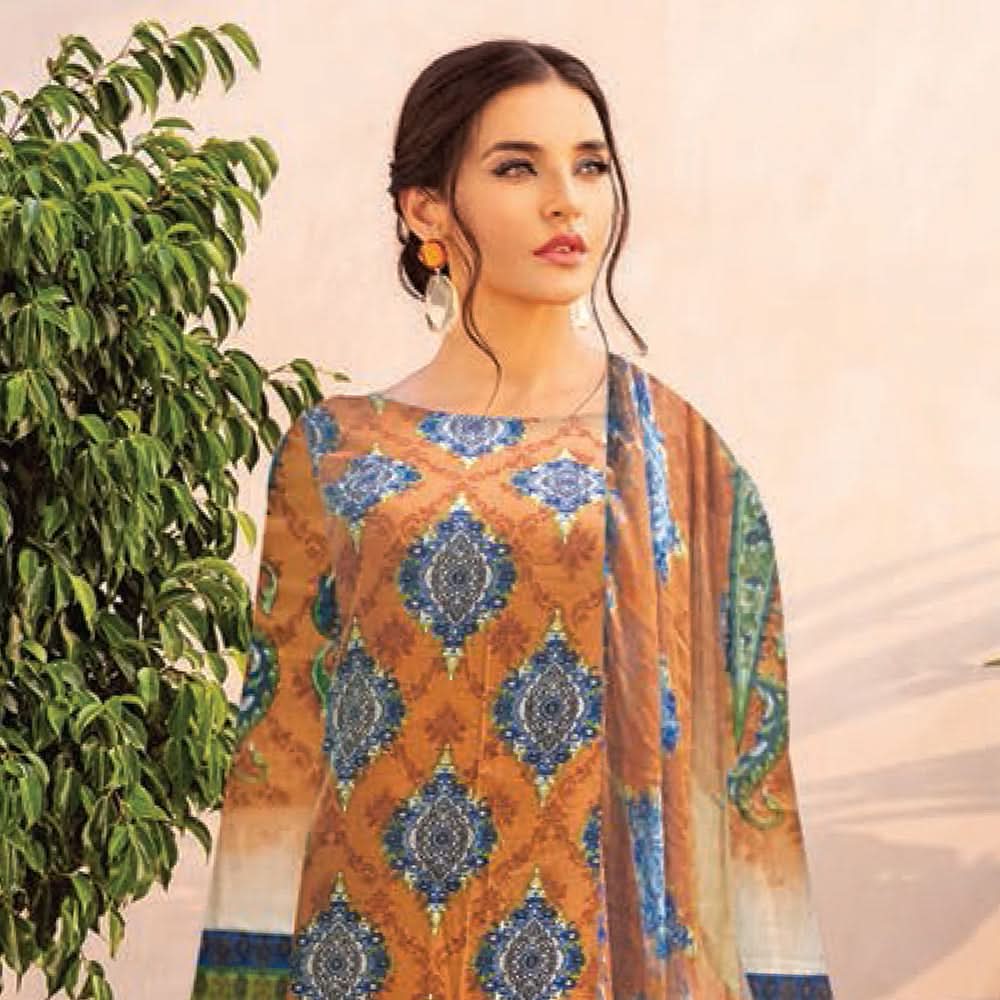 Noor Jahan Anmol Printed Lawn 3 Pcs Un-Stitched Suit - 6-A, Women, 3Pcs Shalwar Suit, Rana Arts, Chase Value