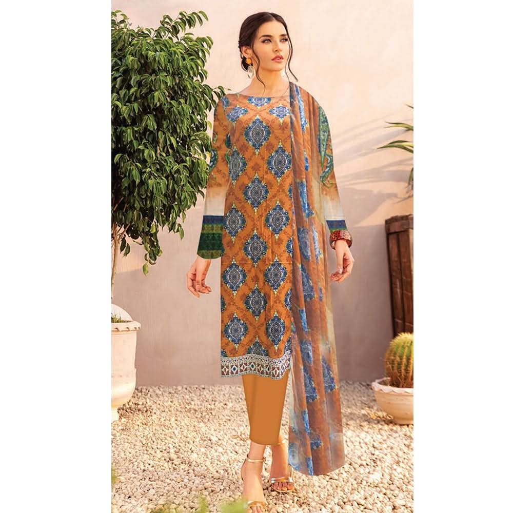 Noor Jahan Anmol Printed Lawn 3 Pcs Un-Stitched Suit - 6-A, Women, 3Pcs Shalwar Suit, Rana Arts, Chase Value