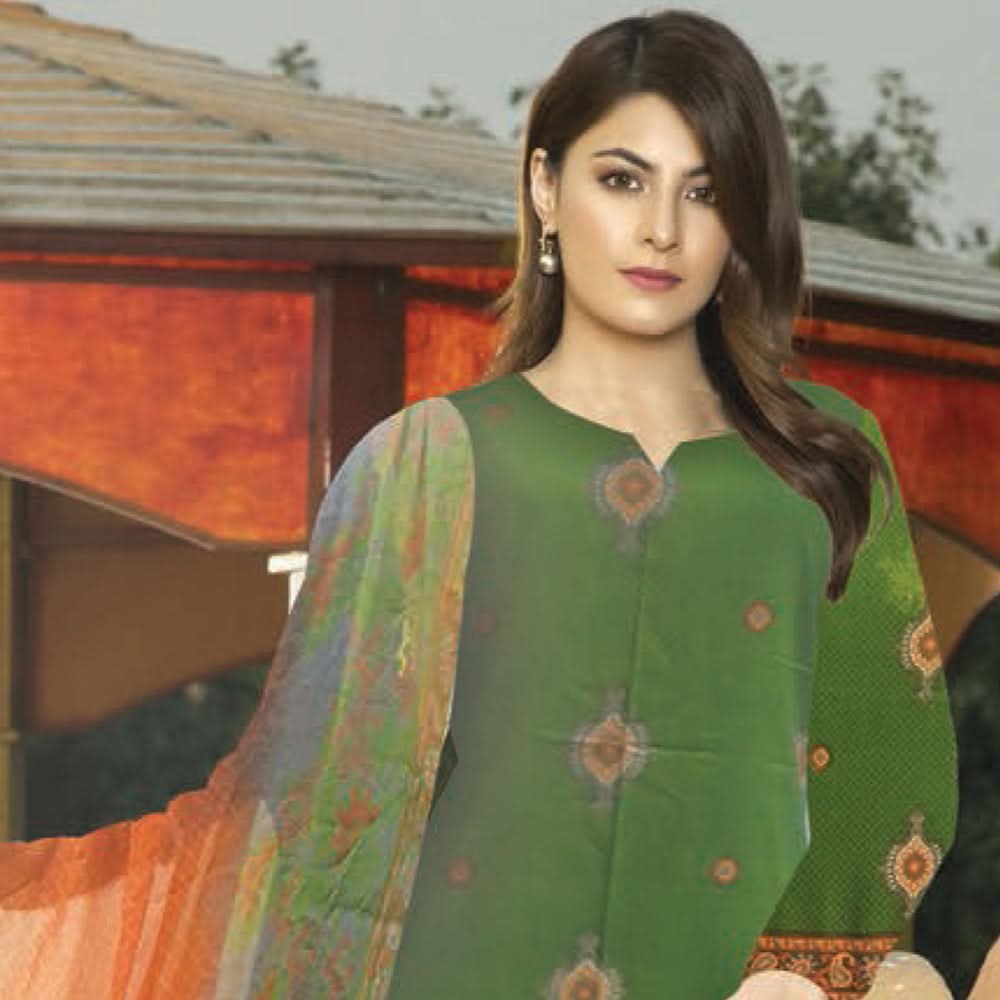 Noor Jahan Anmol Printed Lawn 2 Pcs Un-Stitched Suit - 1-A, Women, 2Pcs Shalwar Suit, Rana Arts, Chase Value