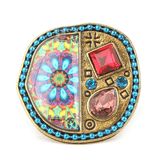 Women's Fancy Stone Ring - Golden - Blue - test-store-for-chase-value
