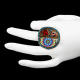 Women's Fancy Stone Ring - Golden - Blue - test-store-for-chase-value